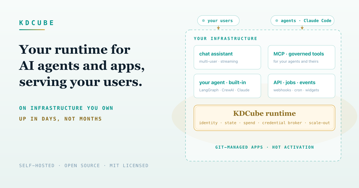 KDCube — Self-hosted runtime for AI agents and apps, serving your users